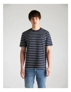 Striped T-shirt in Evening Blue