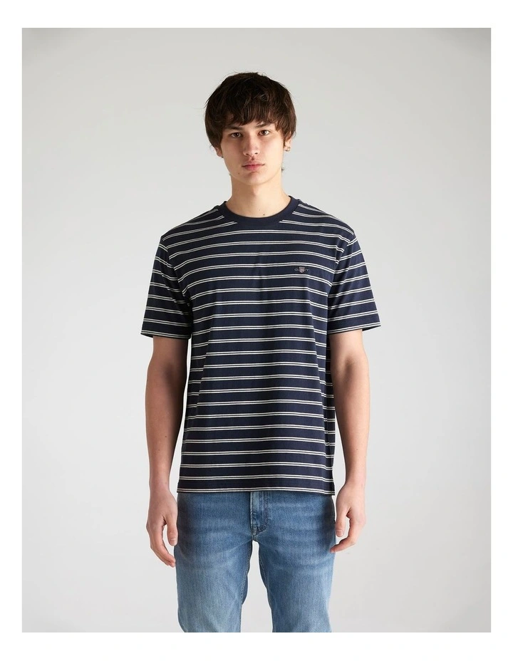 Striped T-shirt in Evening Blue image 1