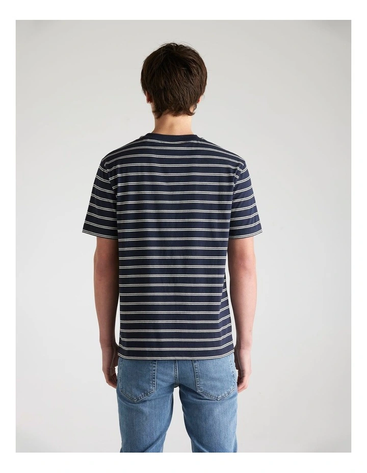 Striped T-shirt in Evening Blue image 2