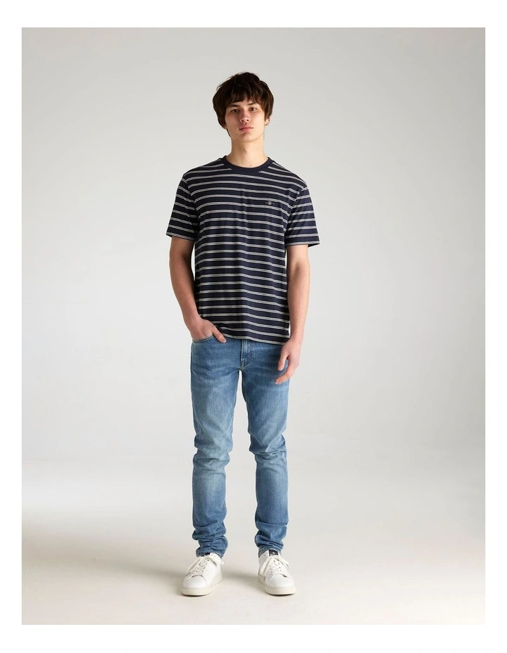 Striped T-shirt in Evening Blue image 3