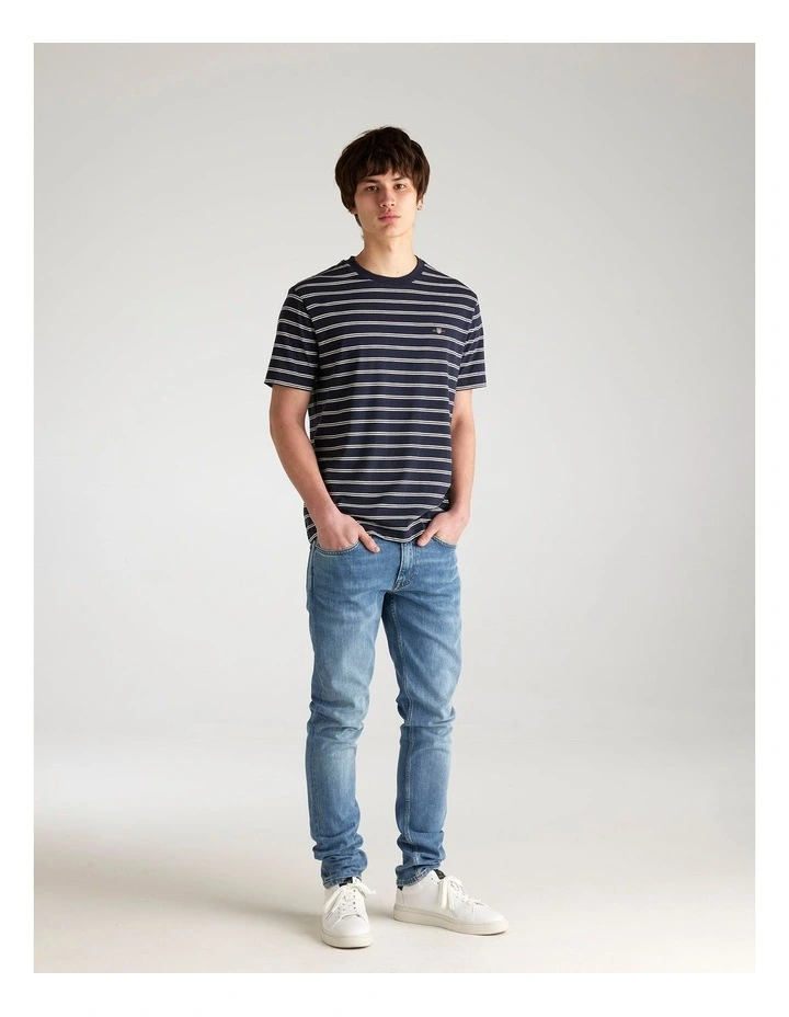 Striped T-shirt in Evening Blue image 4