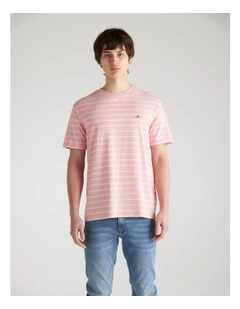 Striped T-shirt in Geranium Pink