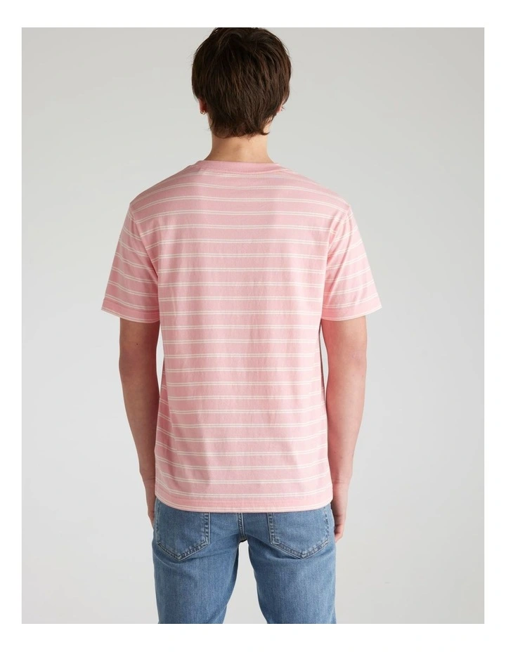 Striped T-shirt in Geranium Pink image 2