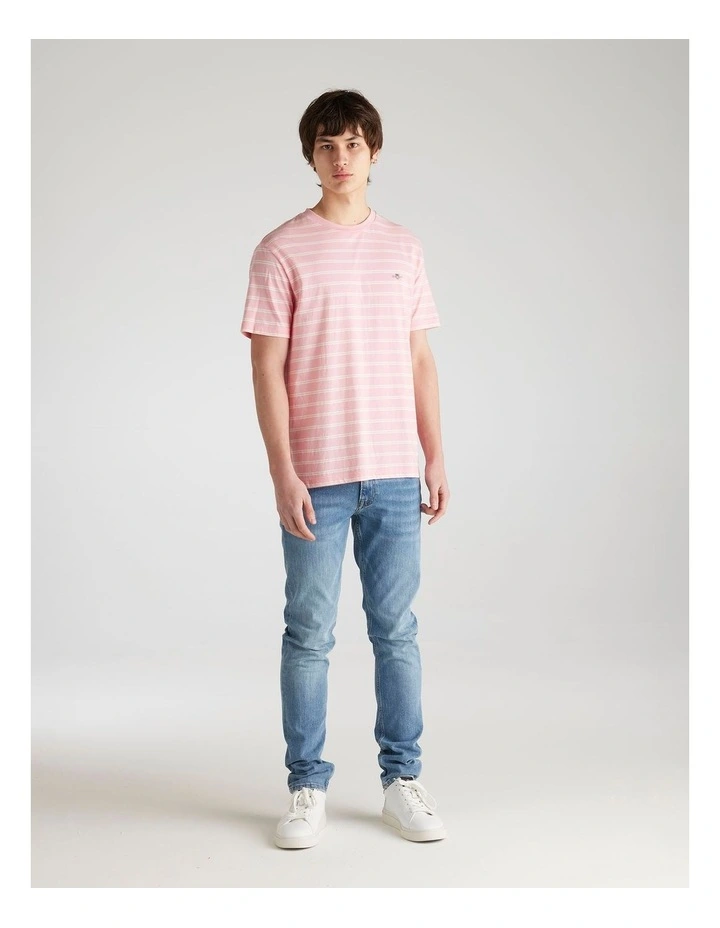 Striped T-shirt in Geranium Pink image 3