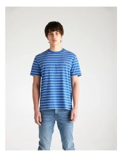Striped T-shirt in Rich Blue