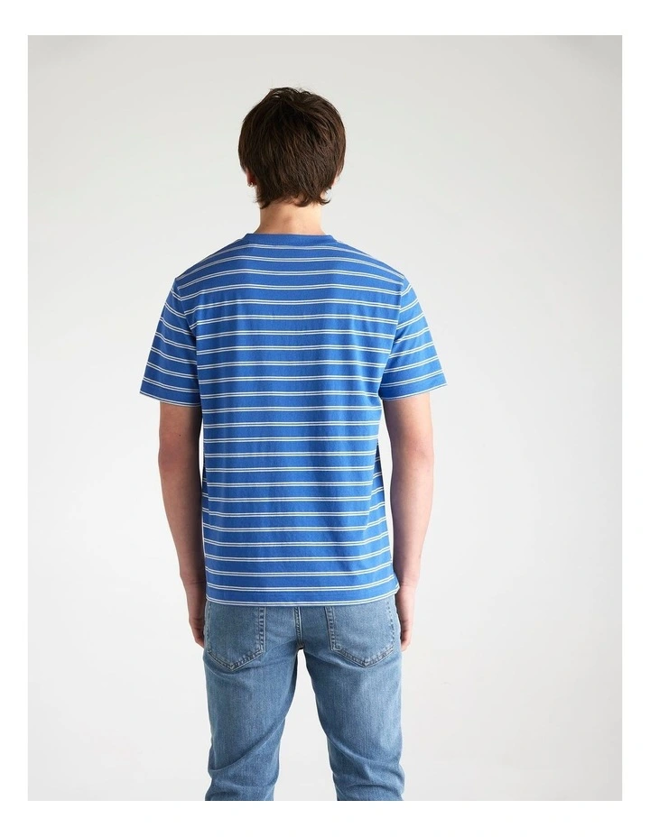 Striped T-shirt in Rich Blue image 2