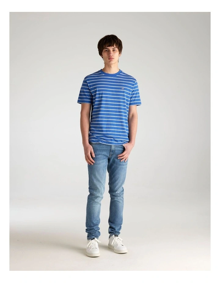 Striped T-shirt in Rich Blue image 3