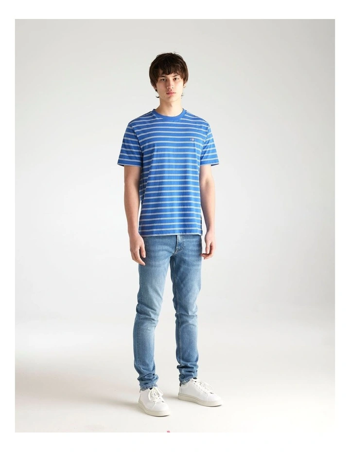 Striped T-shirt in Rich Blue image 4