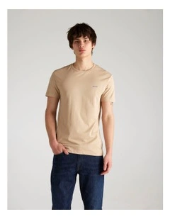 Contrast Logo T-shirt in Dry Sand