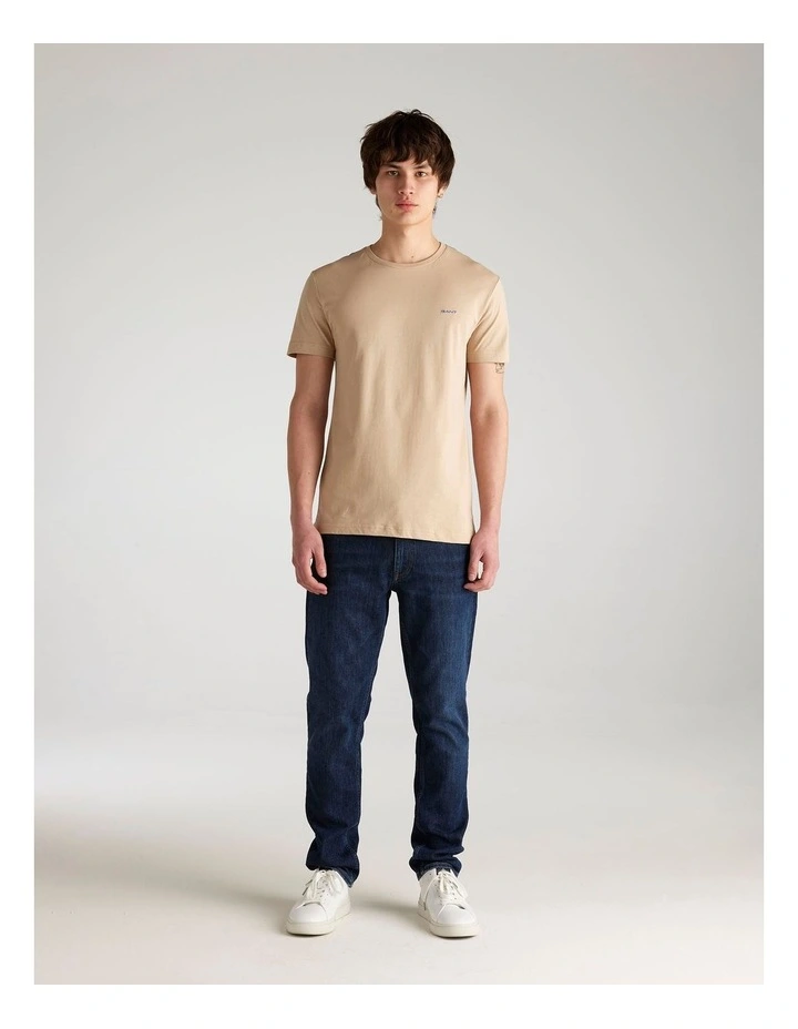 Contrast Logo T-shirt in Dry Sand image 3