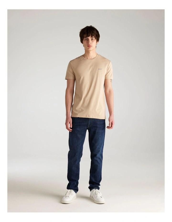Contrast Logo T-shirt in Dry Sand image 4