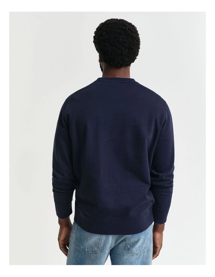 Graphic Crew Neck Sweatshirt in Evening Blue image 2