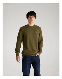 Textured Sweatshirt in Juniper Green