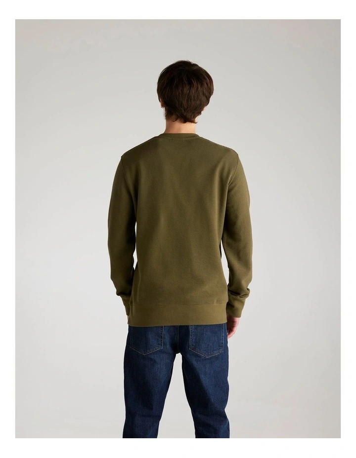 Textured Sweatshirt in Juniper Green image 2