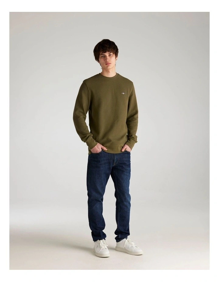 Textured Sweatshirt in Juniper Green image 4