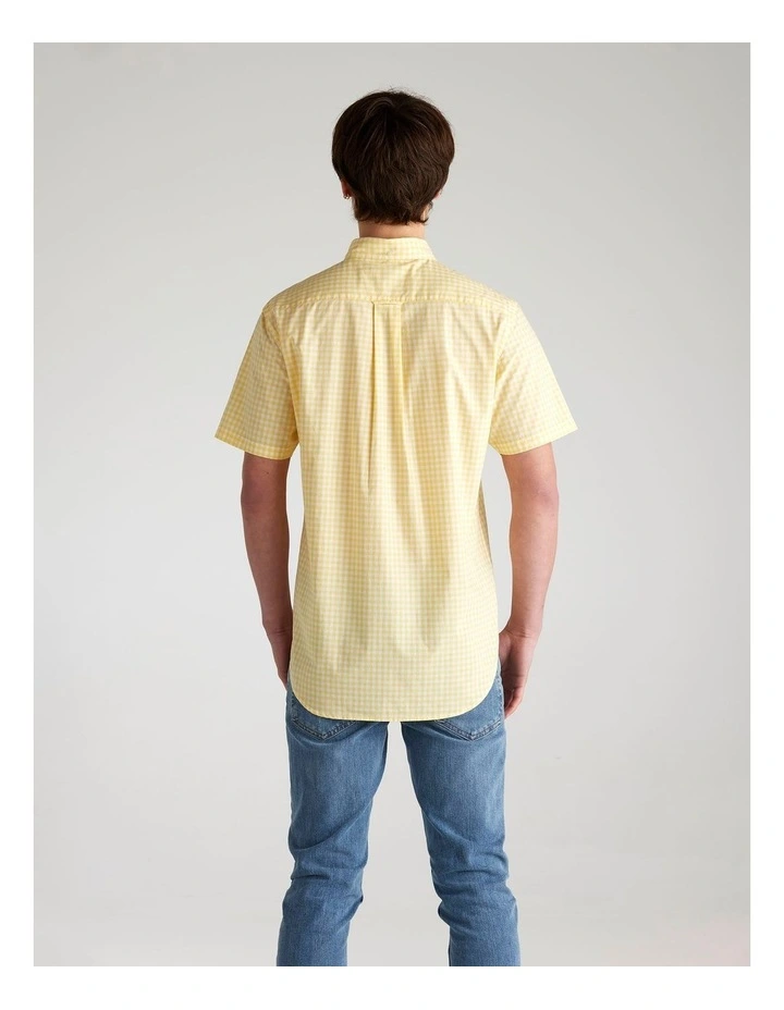 Regular Fit Poplin Short Sleeve Shirt in Banana Yellow image 2