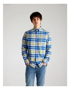 Regular Fit Classic Oxford Check Shirt in Rich Blue