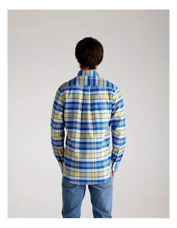 Regular Fit Classic Oxford Check Shirt in Rich Blue image 2