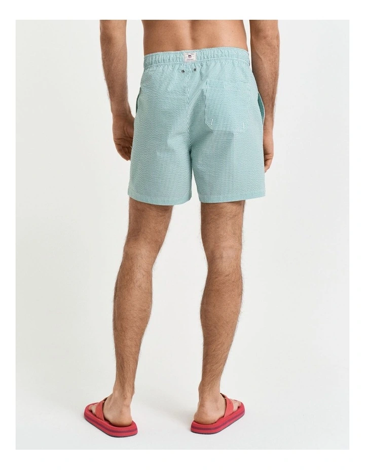 Seersucker Swim Shorts in Vivid Green image 2