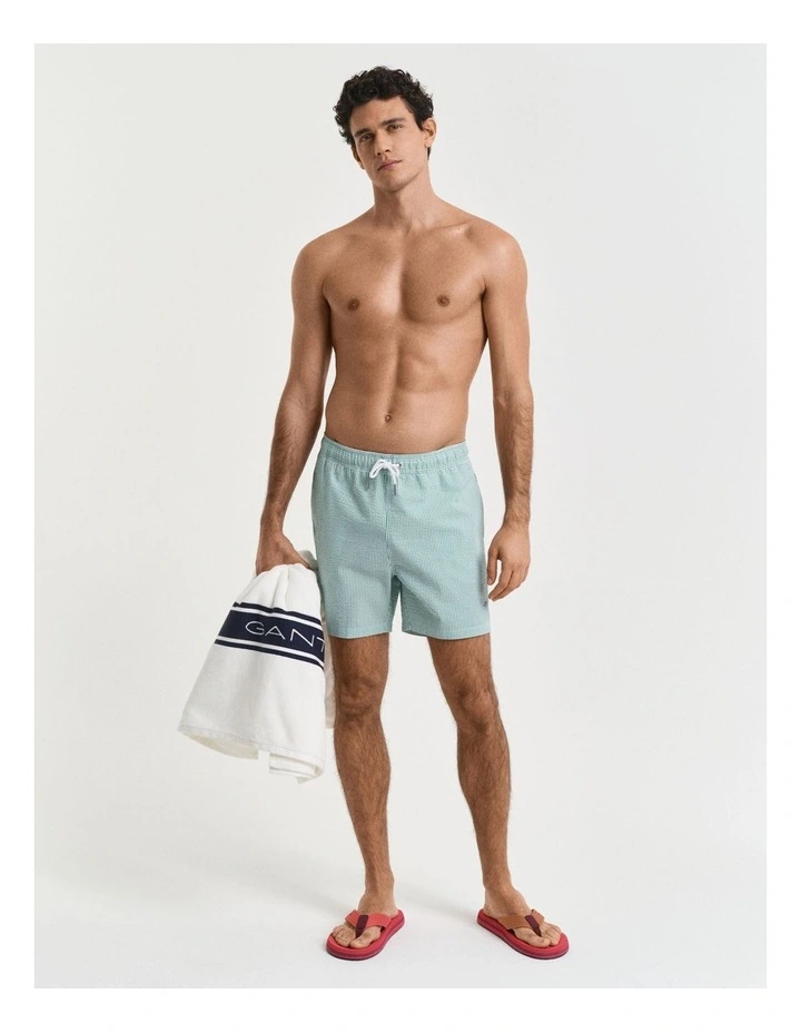 Seersucker Swim Shorts in Vivid Green image 3