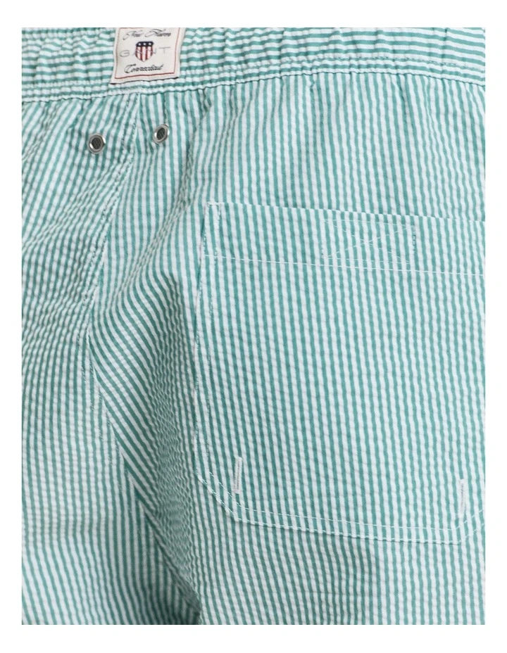 Seersucker Swim Shorts in Vivid Green image 5