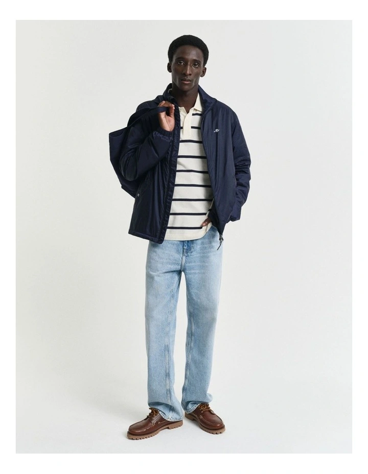 Striped Polo Shirt in Cream image 3