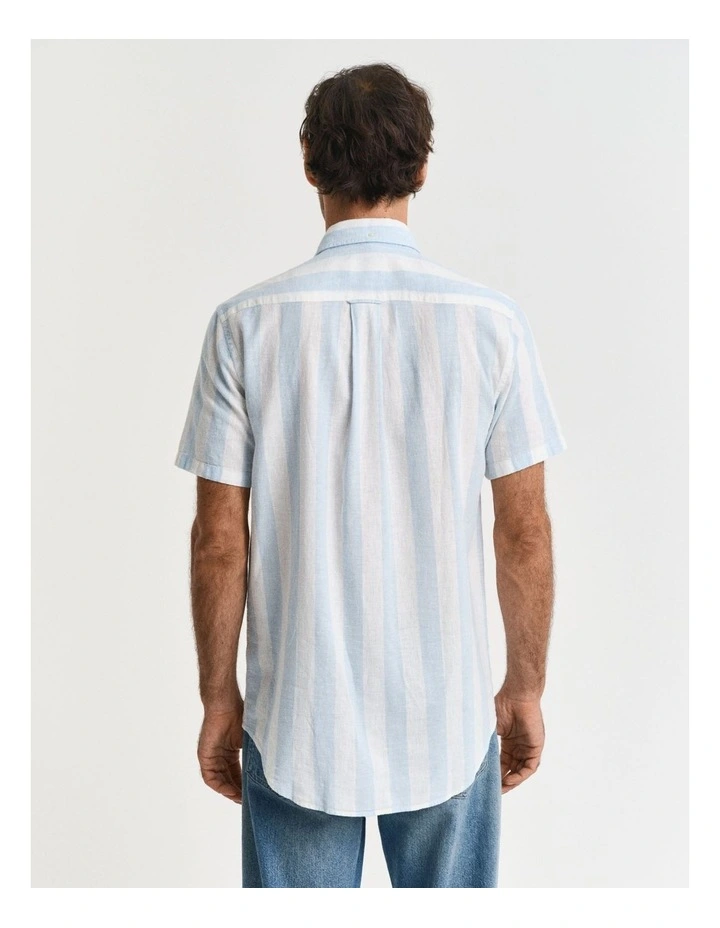 Regular Fit Striped Short Sleeve Shirt in Fresh Blue image 2
