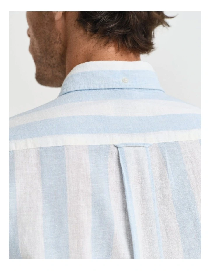 Regular Fit Striped Short Sleeve Shirt in Fresh Blue image 5