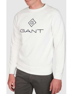 Lock-Up Crew Neck Sweatshirt in Eggshell