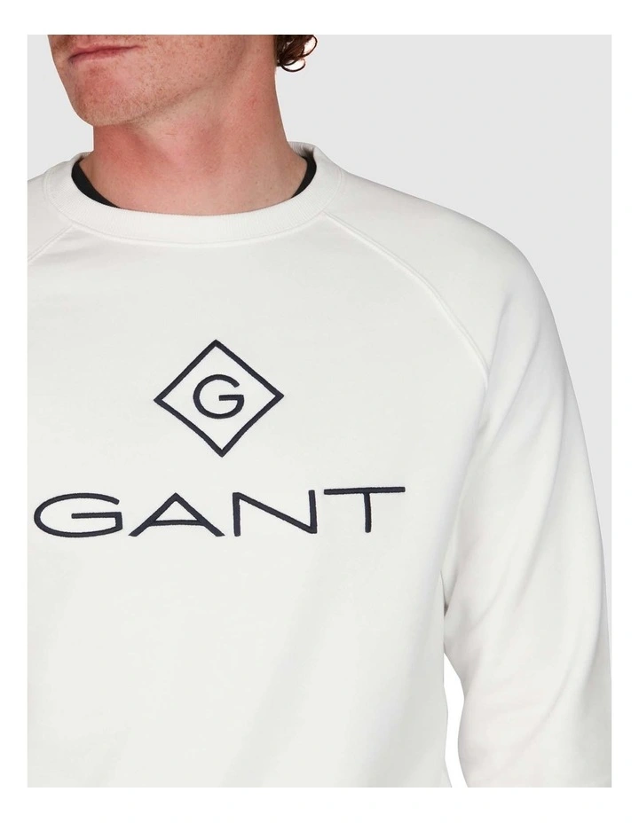 Lock-Up Crew Neck Sweatshirt in Eggshell image 3