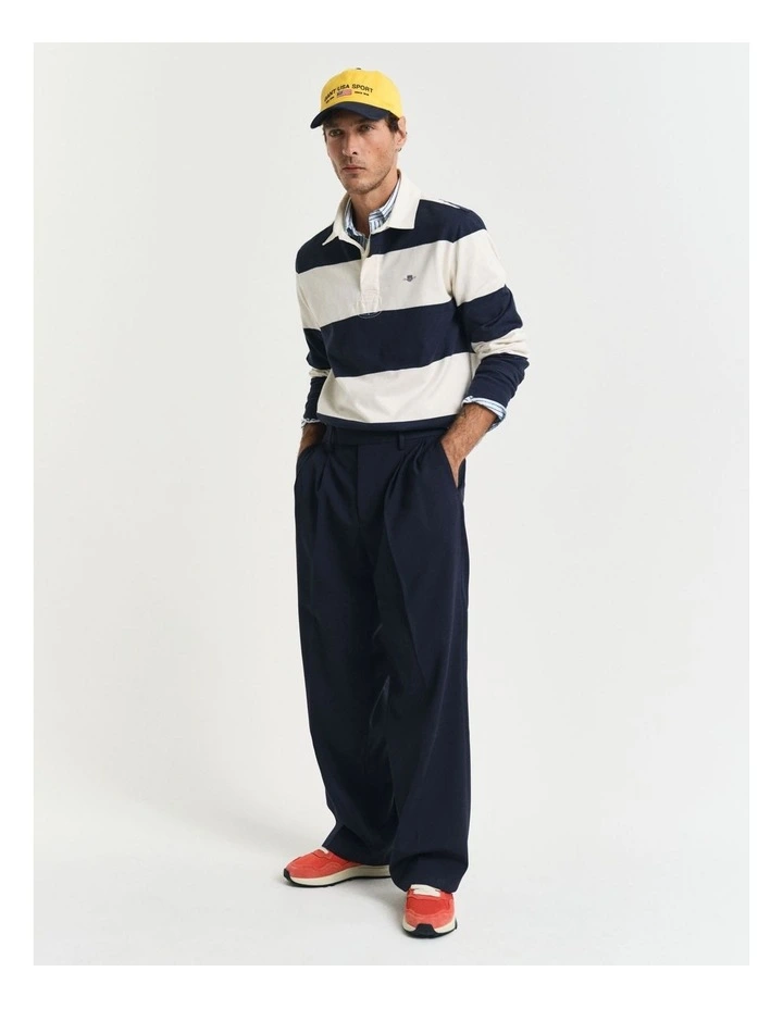 Barstriped Rugger Polo Shirt in Evening Blue image 3