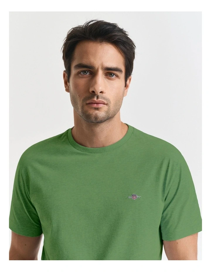 Regular Fit Shield T-Shirt in Grass Green image 3