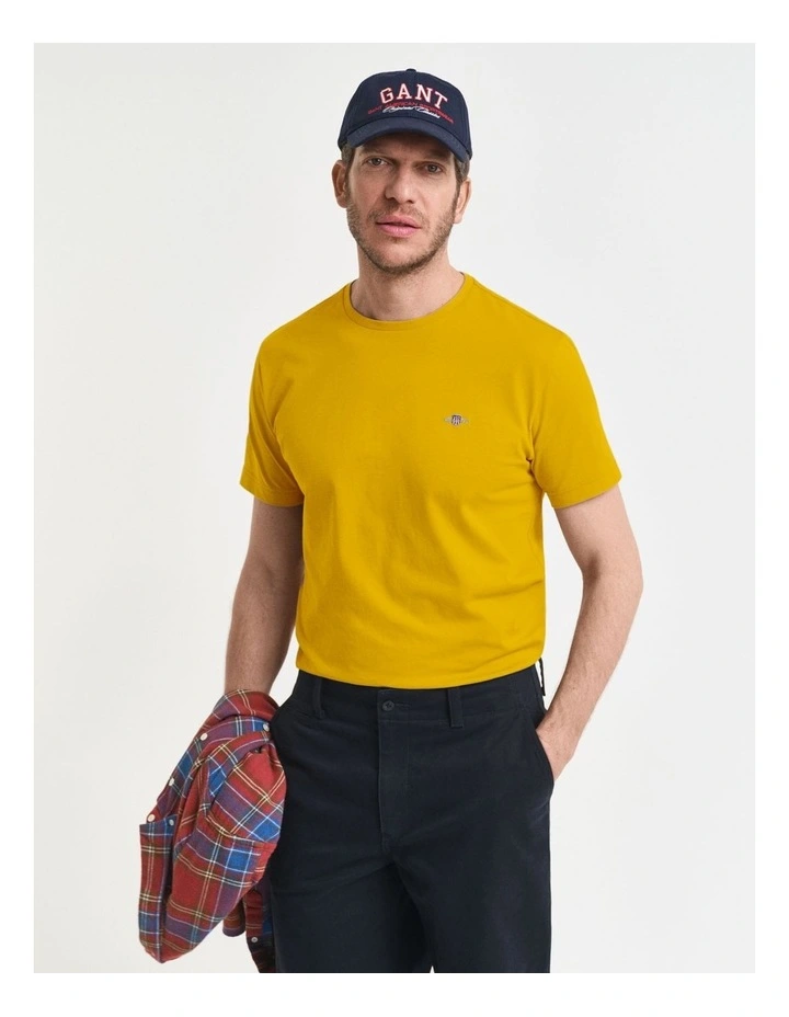 Regular Fit Shield T-Shirt in Yellow Lichen image 1