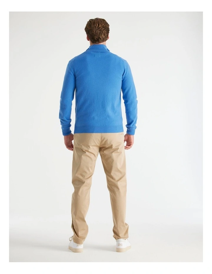 Superfine Lambswool Half-Zip Sweater in Perfect Blue image 2