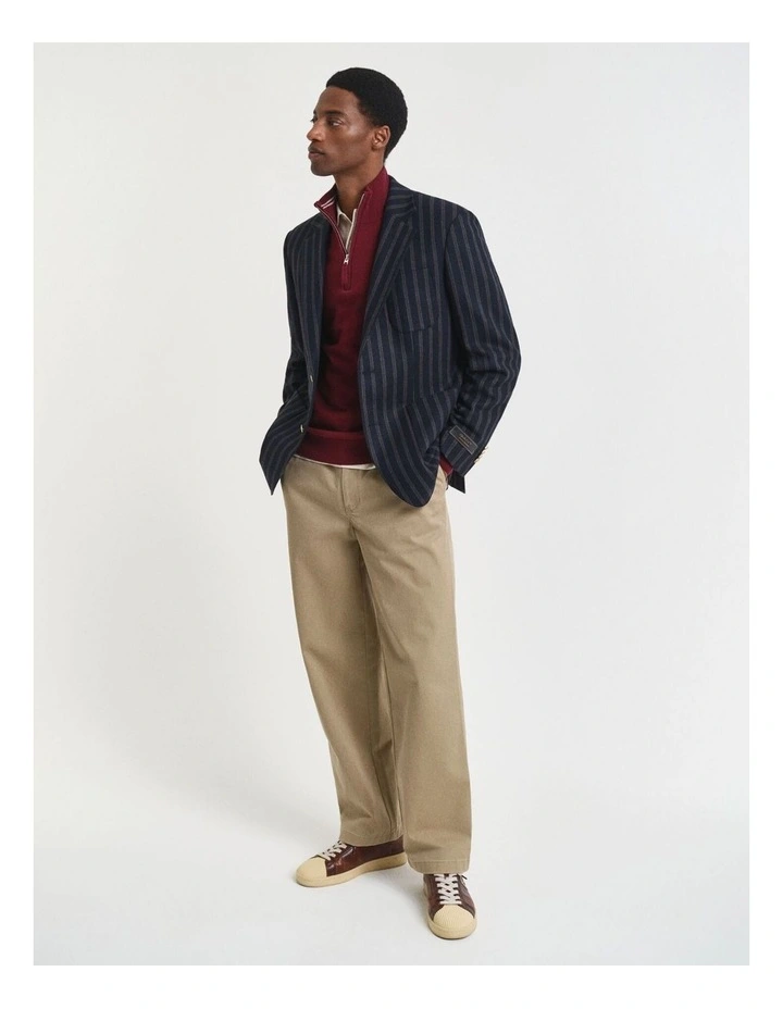 Superfine Lambswool Half-Zip Sweater in Plumped Red image 4