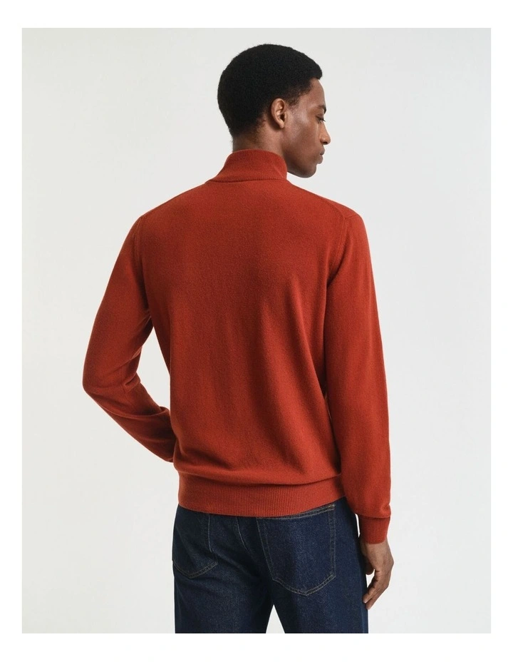 Superfine Lambswool Half-Zip Sweater in Modern Rust image 2