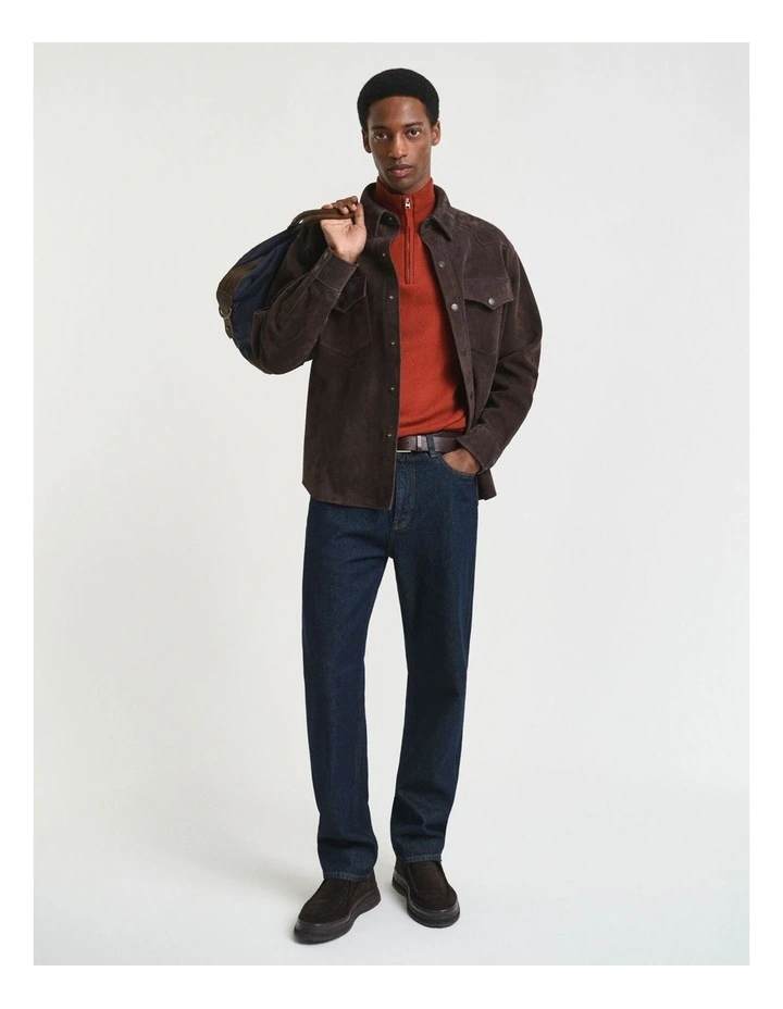 Superfine Lambswool Half-Zip Sweater in Modern Rust image 4