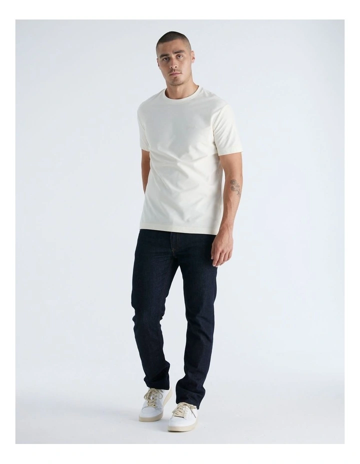Twill Texture T-shirt in Cream image 1