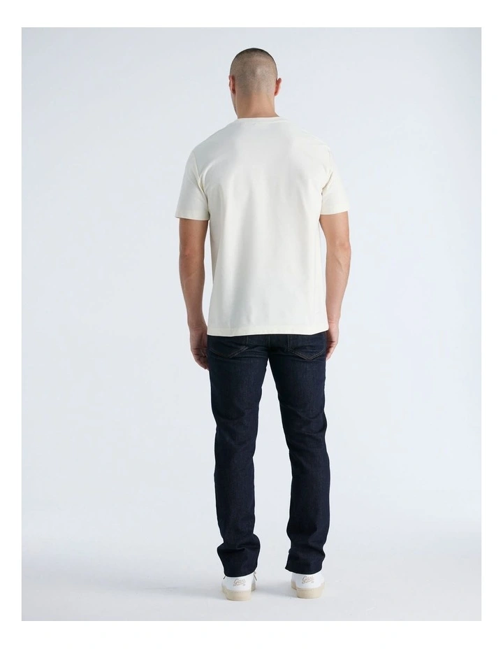 Twill Texture T-shirt in Cream image 2