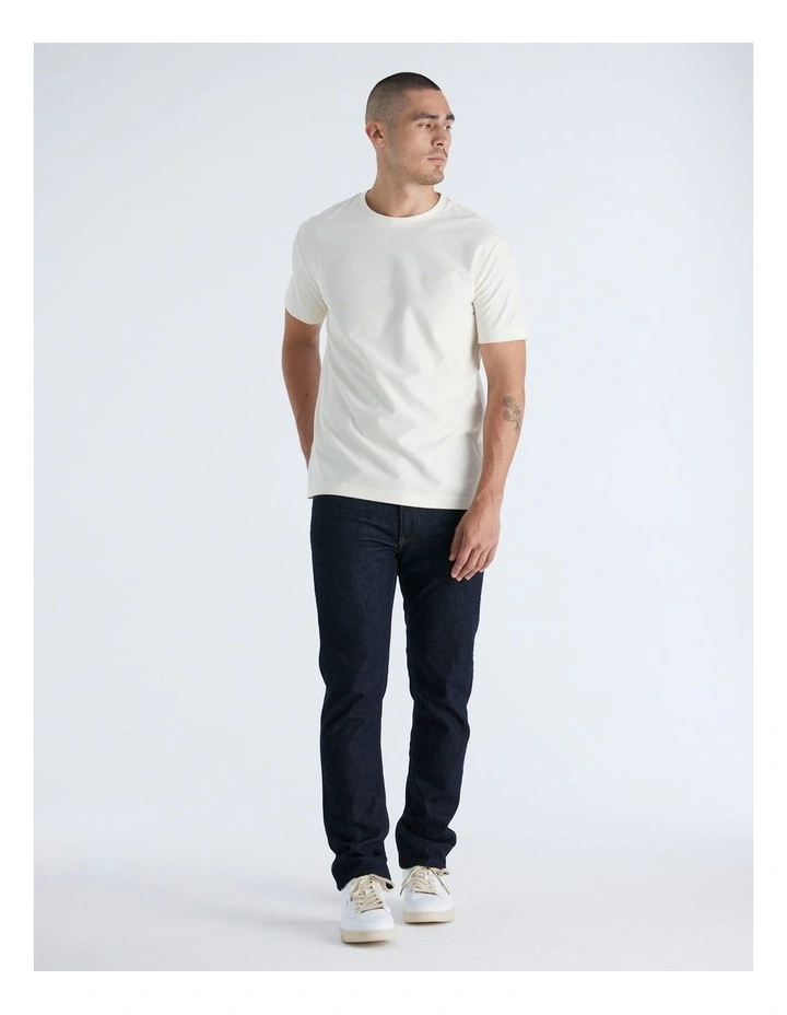 Twill Texture T-shirt in Cream image 3