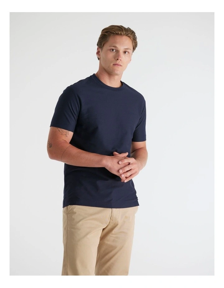 Twill Texture T-shirt in Evening  Blue image 3