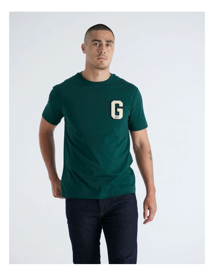 G Badge T-Shirt in Tartan Green image 1