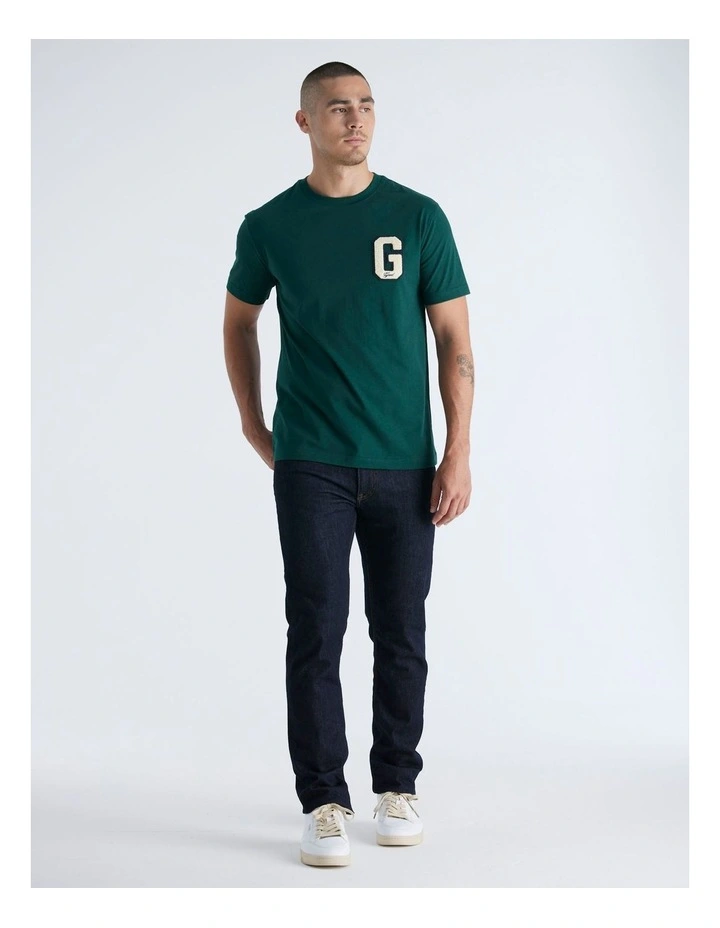 G Badge T-Shirt in Tartan Green image 4