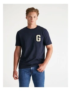 G Badge T-Shirt in Evening Blue