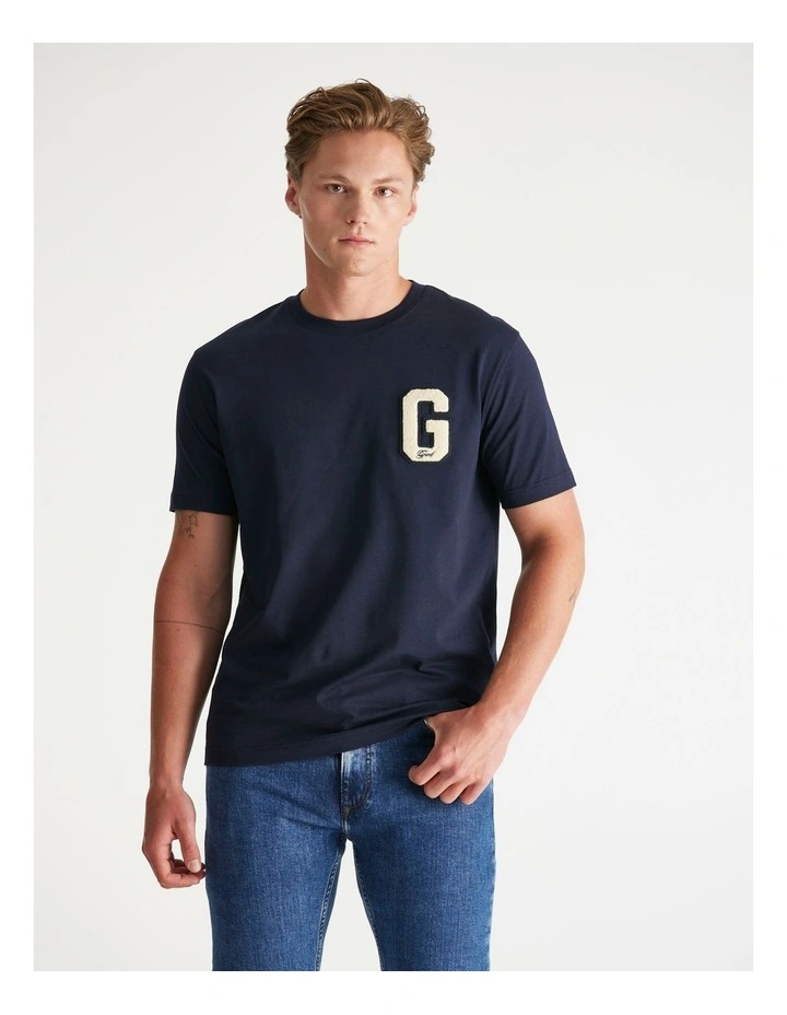 G Badge T-Shirt in Evening Blue image 1