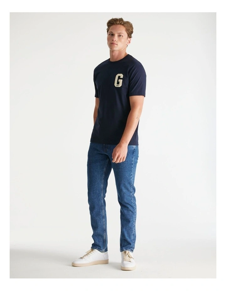 G Badge T-Shirt in Evening Blue image 4