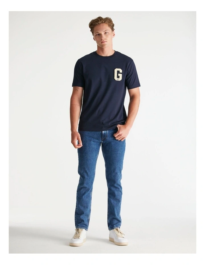 G Badge T-Shirt in Evening Blue image 5