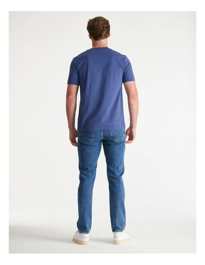 Printed Graphic T-shirt in Persian Blue image 2