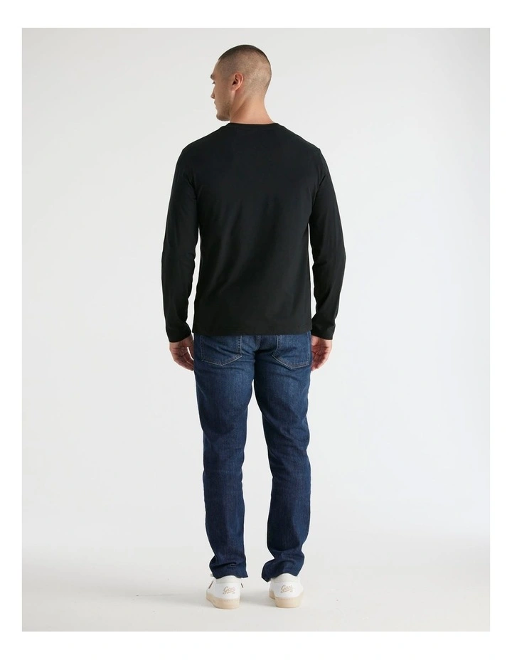 Regular Tonal Shield Long Sleeve T-shirt in Black image 2