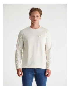 Regular Tonal Shield Long Sleeve T-shirt in Cream